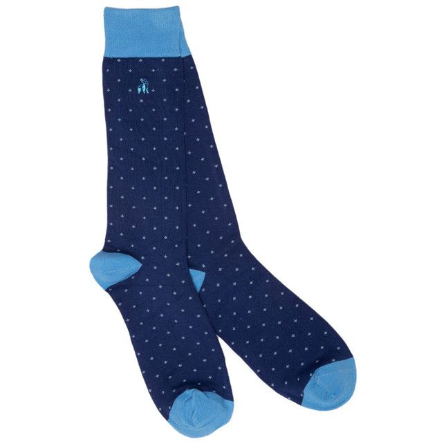 All Swole Panda Products - Spotted Sky Blue Bamboo Socks