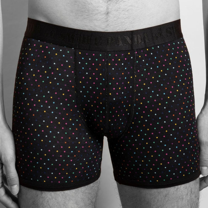 Bamboo Boxers 2 Pack - Purple & Black / Multi Spot