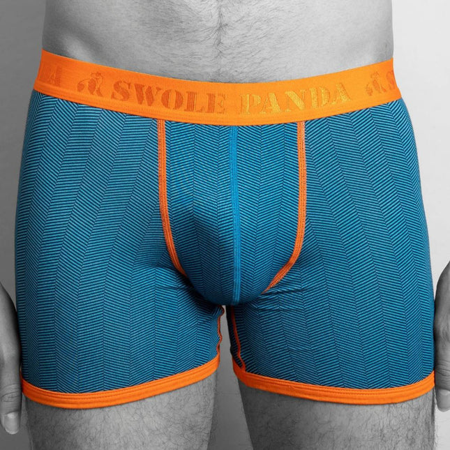 Patterned Bamboo Underwear - Bamboo Boxers - Blue Herringbone