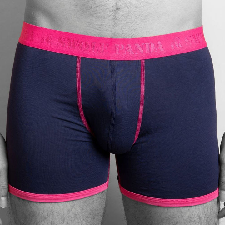 Bamboo Boxers - Navy / Pink Band