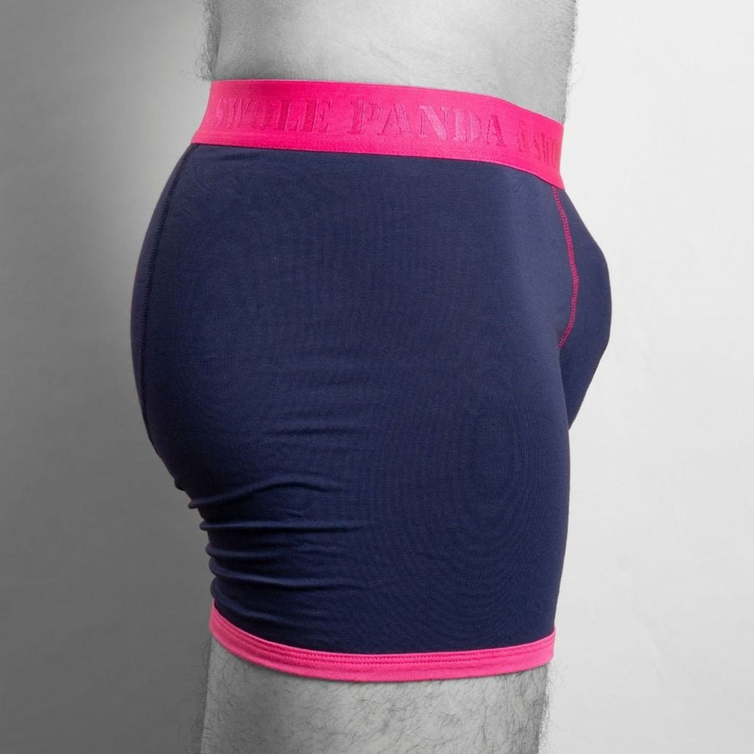 Bamboo Boxers - Navy / Pink Band