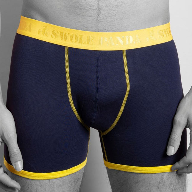 Swole Panda Gift Guide - Bamboo Boxers - Navy / Yellow Band