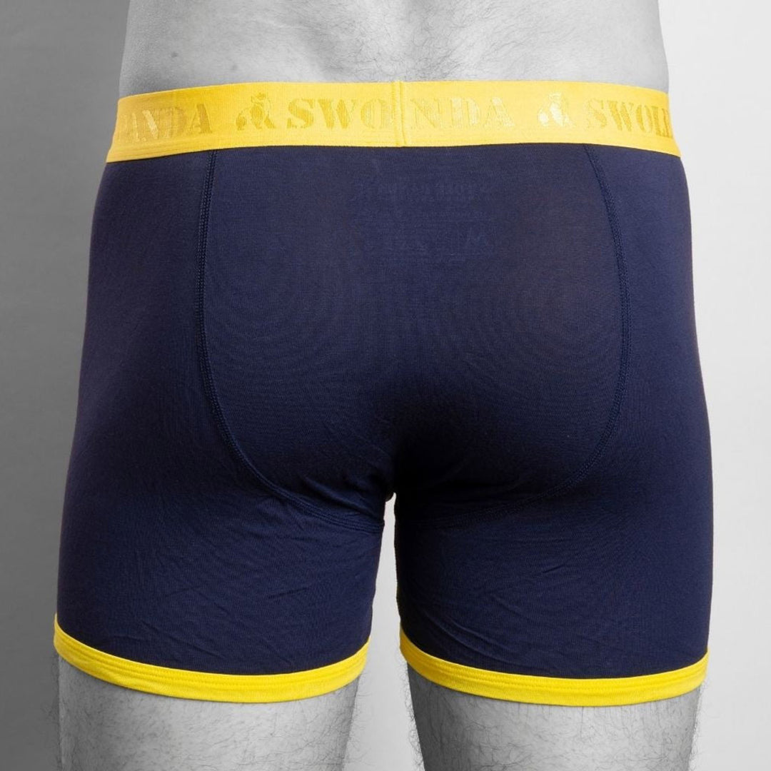 Bamboo Boxers - Navy / Yellow Band